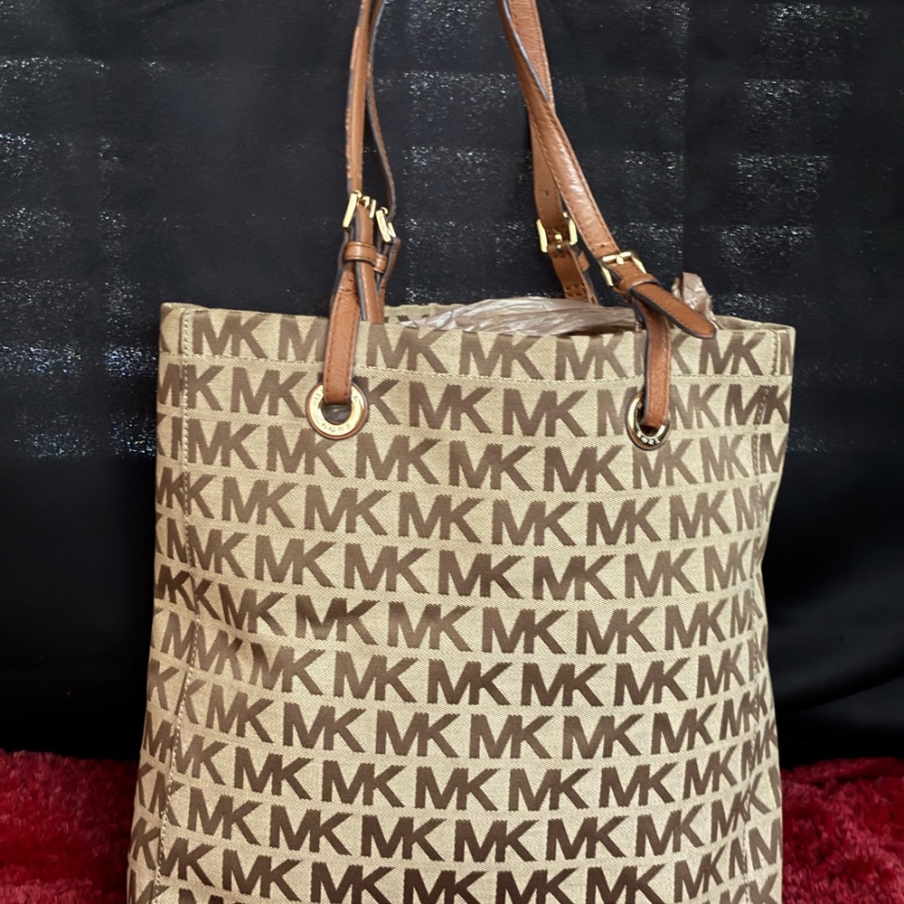 Michael Kors Tan and Brown Logo Tote